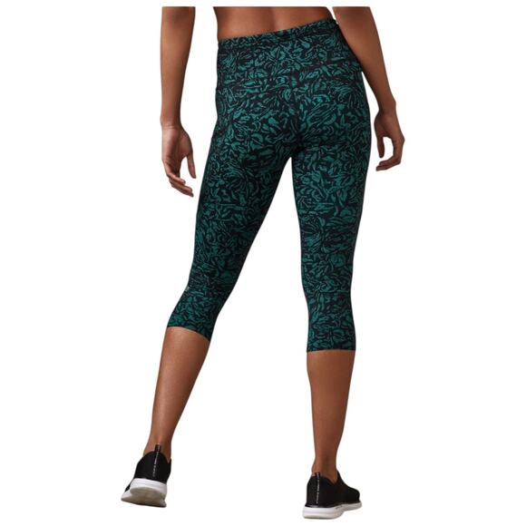 NWOT Lululemon Fast & Free Crop 19" Side Pocket Thrive Viridian Green Black Sz 6 - Picture 7 of 13